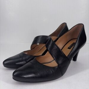 Ecco Alicante Black Leather Strap Pumps‎ Heels Women's EU 41 / US 10 Dress Shoes